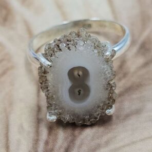 Solar Moss Stalactite Size US 6 925 Sterling Silver Ring (RS68-85)