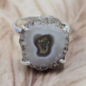 Solar Moss Stalactite Size US 8 925 Sterling Silver Ring (RS68-91)