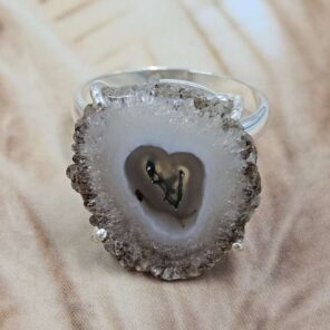 Solar Moss Stalactite Size US 8 925 Sterling Silver Ring (RS68-92)