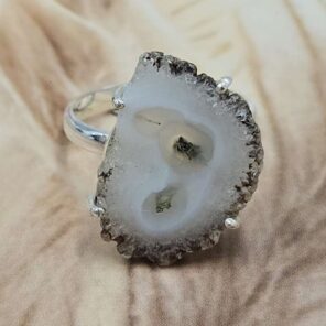 Solar Moss Stalactite Size US 6 925 Sterling Silver Ring (RS68-83)