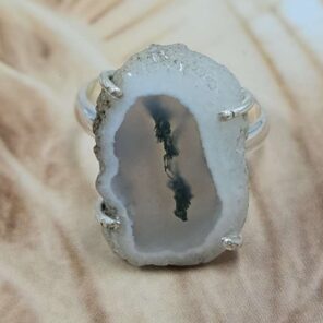 Solar Moss Stalactite Size US 7 925 Sterling Silver Ring (RS68-88)