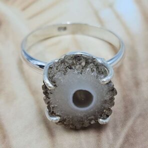 Solar Moss Stalactite Size US 10 925 Sterling Silver Ring (RS68-95)