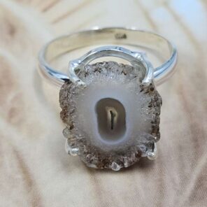 Solar Moss Stalactite Size US 6 925 Sterling Silver Ring (RS68-86)