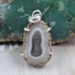 Solar Moss Stalactite 925 Sterling Silver Pendant (RS68-78)
