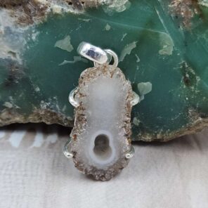 Solar Moss Stalactite 925 Sterling Silver Pendant (RS68-80)