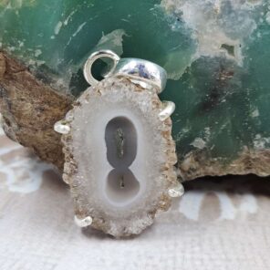 Solar Moss Stalactite 925 Sterling Silver Pendant (RS68-81)
