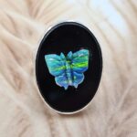 Opal southwest chief head carved Sterling Silver Ring (REXT18-15)