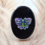 Opal southwest chief head carved Sterling Silver Ring (REXT18-16)