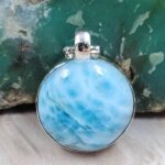 Larimar 1.25" 925 Sterling Silver Pendant (RS78-129)