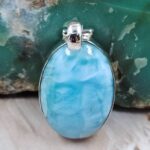 Larimar 1.5" 925 Sterling Silver Pendant (RS78-132)