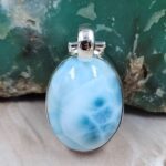 Larimar 1.25" 925 Sterling Silver Pendant (RS78-134)