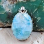 Larimar 1.5" 925 Sterling Silver Pendant (RS78-135)