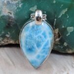 Larimar 1.25" 925 Sterling Silver Pendant (RS78-138)