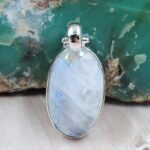 Rainbow Moonstone 1.25" 925 Sterling Silver Pendant (RS78-139)