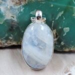 Rainbow Moonstone 1.5" 925 Sterling Silver Pendant (RS78-140)