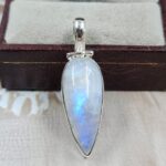 Rainbow Moonstone 1.5" 925 Sterling Silver Pendant (RS78-143)