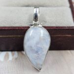 Rainbow Moonstone 1.25" 925 Sterling Silver Pendant (RS78-144)