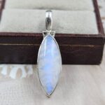 Rainbow Moonstone 1.5" 925 Sterling Silver Pendant (RS78-146)