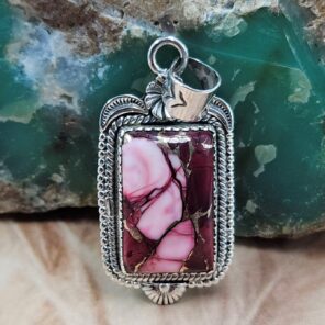 Red Rose Dahlia 1.75" Sterling Silver Pendant (REXT119-97)