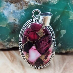 Red Rose Dahlia 1.75" Sterling Silver Pendant (REXT119-98)