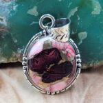 Red Rose Dahlia 1.25" Sterling Silver Pendant (REXT119-100)