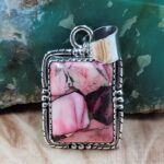 Red Rose Dahlia 1.25" Sterling Silver Pendant (REXT119-101)
