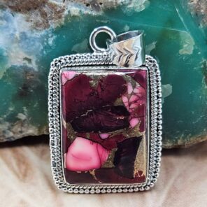 Red Rose Dahlia 1.5" Sterling Silver Pendant (REXT119-105)