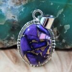 Purple Rose Dahlia 1.5" Sterling Silver Pendant (REXT119-138)