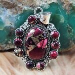 Red Rose Dahlia 1.75" Sterling Silver Pendant (REXT119-185)