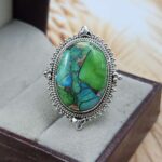 Green Dahlia Turquoise Size US 9 Sterling Silver Ring (RS25-227)