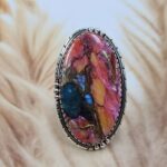 Pink Dahlia Turquoise Size US 6 Sterling Silver Ring (RS25-239)