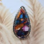 Pink Dahlia Turquoise Size US 7 Sterling Silver Ring (RS25-240)
