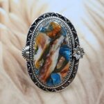 Spiny Oyster Turquoise Size US 10 Sterling Silver Ring (RS25-262)