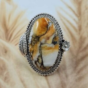 Spiny Oyster Turquoise Size US 6 Sterling Silver Ring (RS25-255)