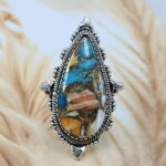 Spiny Oyster Turquoise Size US 8 Sterling Silver Ring (RS25-264)