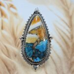 Spiny Oyster Turquoise Size US 9 Sterling Silver Ring (RS25-254)