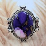 Purple Rose Dahlia Size US 10 Sterling Silver Ring (REXT119-217)