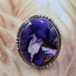 Purple Rose Dahlia Size US 10 Sterling Silver Ring (REXT119-218)