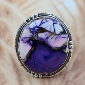 Purple Rose Dahlia Size US 7 Sterling Silver Ring (REXT119-227)