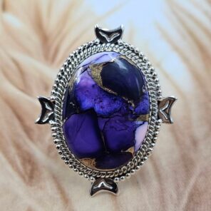Purple Rose Dahlia Size US 8 Sterling Silver Ring (REXT119-224)