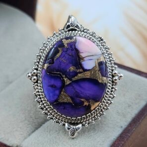 Purple Rose Dahlia Size US 9 Sterling Silver Ring (REXT119-220)