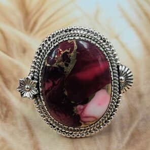 Red Rose Dahlia Size US 8 Sterling Silver Ring (REXT119-202)
