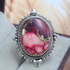 Red Rose Dahlia Size US 6 Sterling Silver Ring (REXT119-211)