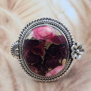 Red Rose Dahlia Size US 7 Sterling Silver Ring (REXT119-209)