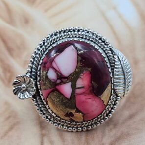 Red Rose Dahlia Size US 8 Sterling Silver Ring (REXT119-205)