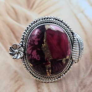 Red Rose Dahlia Size US 7 Sterling Silver Ring (REXT119-208)