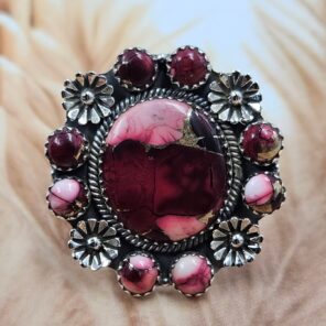 Red Rose Dahlia Size US 8 Sterling Silver Ring (REXT119-243)