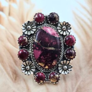 Red Rose Dahlia Size US 7 Sterling Silver Ring (REXT119-242)