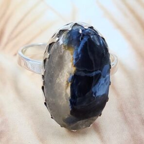 Pietersite Size US 10 Sterling Silver Ring (REXT108-183)