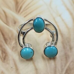 Kingman Turquoise  Naja Sterling Silver Ring (REXT127-77)